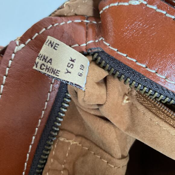 Patricia Nash Brown Leather Satchel Shoulder Bag Tote Purse Women’s Medium - Picture 9 of 14